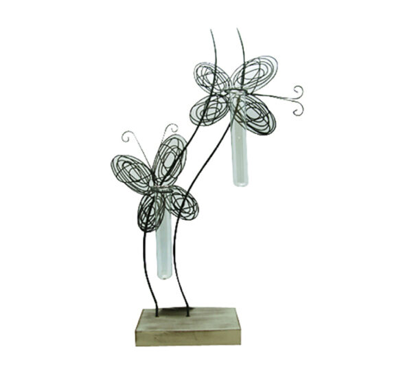 ADORNO FLOR DE METAL 28X49CM NEGRO DECOR (704-9090954)