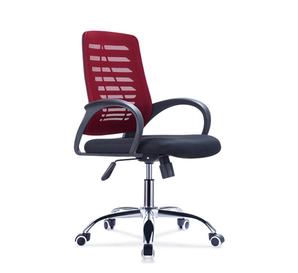 Silla Escritorio (Malla Negro Rojo) (BG-01)