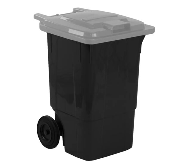 Tacho Forte Negro Con Tapa Plana Gris (106 Litros) PLAPASA (323NE-GR)