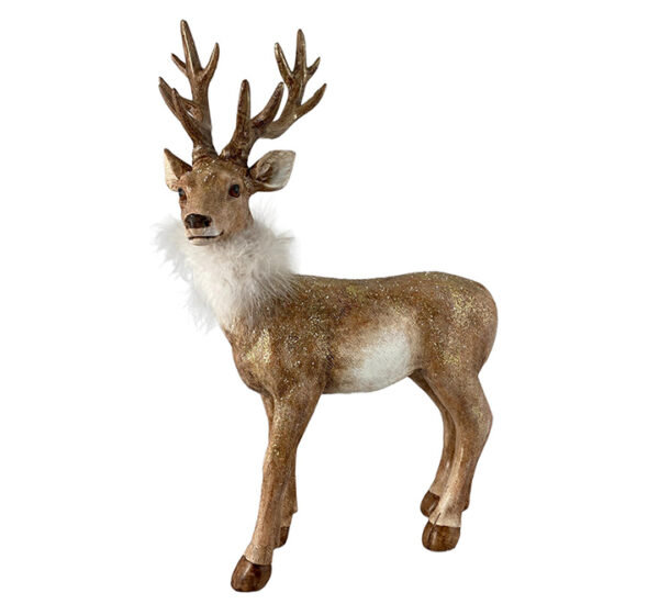 Adorno Navideño Reno 49.5Cm Dorado Parado SANTINI (100-0400350)