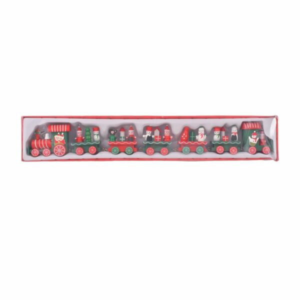 Adorno navidad tren madera santa 40cm HL